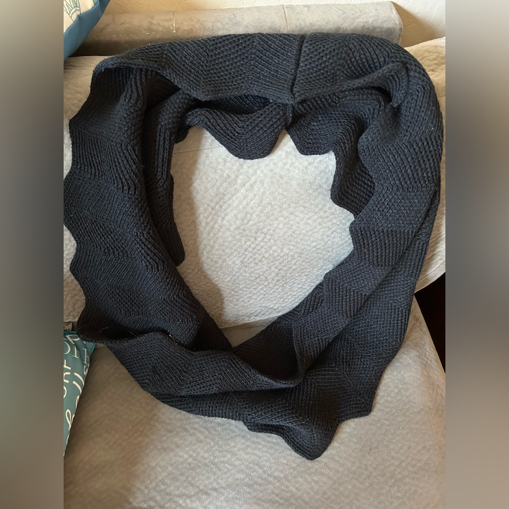 Black knit infinity scarf